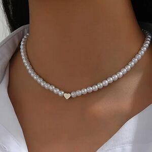 Free People Tiny Heart Pearl Choker Necklace